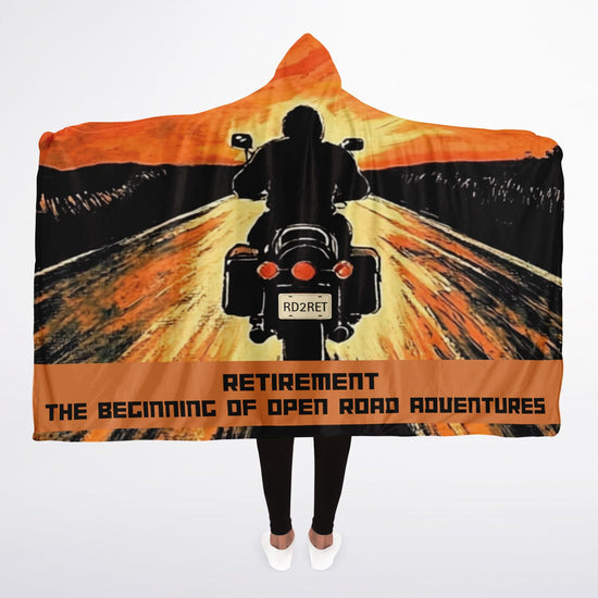 Motorcycle Hooded Blanket Sherpa - AOP