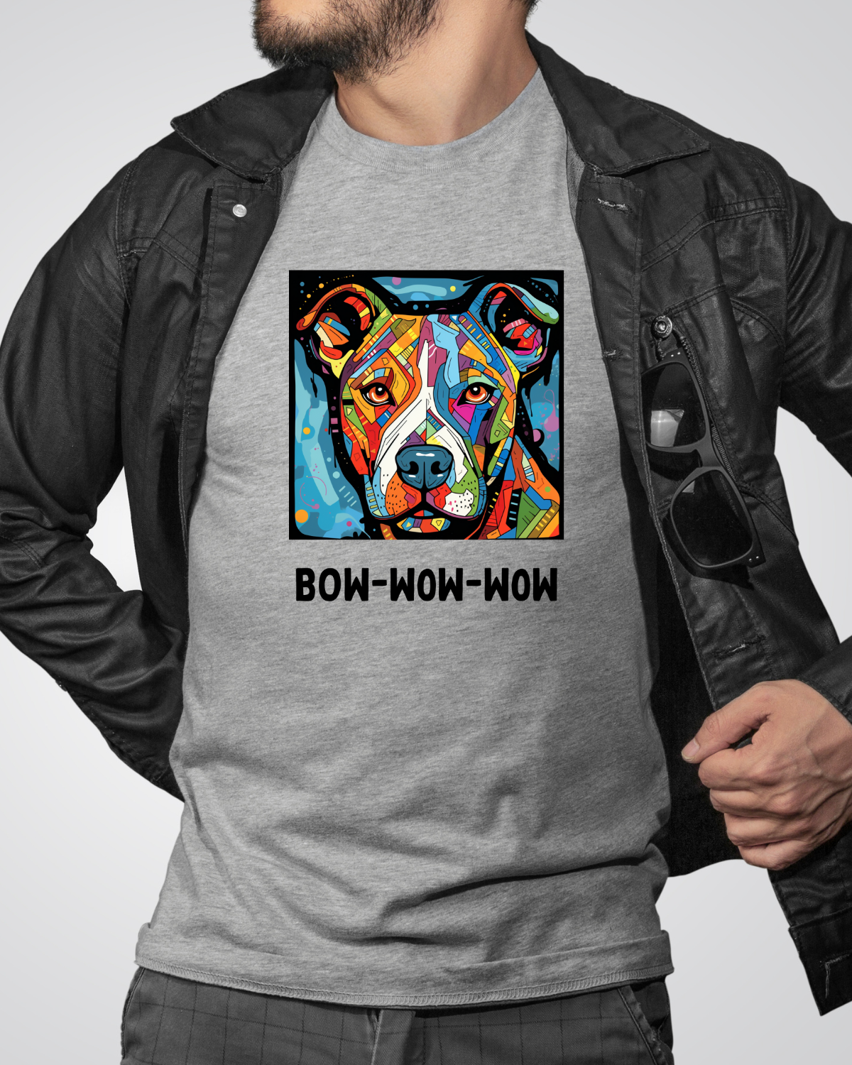 Colorful graphic on man&