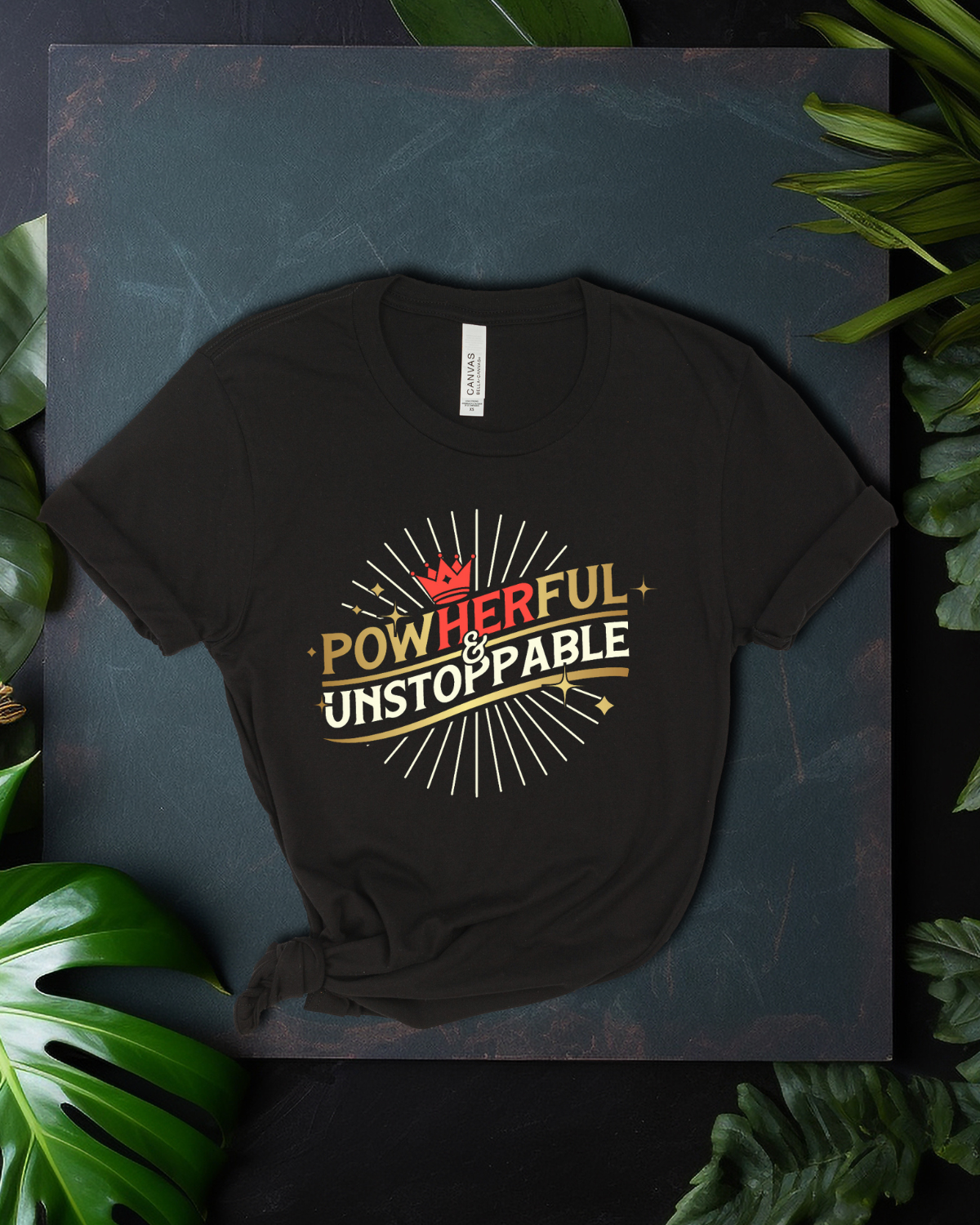 Black t-shirt with &