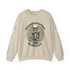 Beige sweatshirt with skeleton graphic and text &